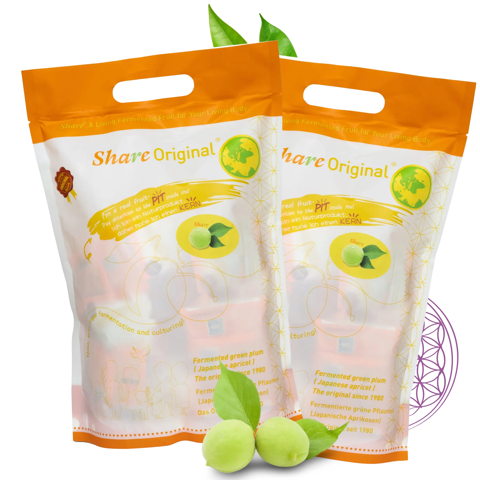 Share Original® Ферментирала зелена слива, японска кайсия 2x500g, 30+ месеца ферментирала